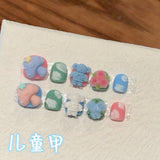 Cute Cartoon Kids Press On Nails Set