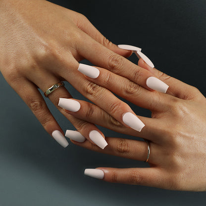 Press-on nails wholesale Solid color short ballet nail matte fake nail wholesale Nail art Press-on nails wholesale｜365nails
