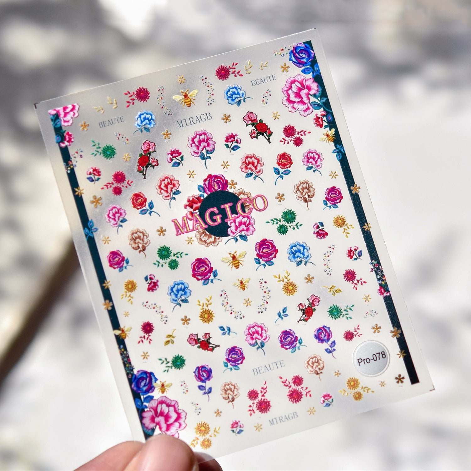 365nails: "Rose Aquarelle Rose" – Autocollants Nail Art