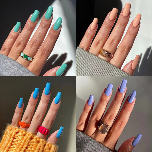 s Solid color short ballet collection  short wholesale nail pieces Finished removable nails｜365nails