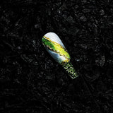 [Baguio] Glue golden magic mirror powder hook edge temperament green cat's eye ten fingers quicksand flow press on nail