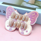 10 cat-eye girl children's manicures, laser butterfly nail stickers for children aged 10-18 wearing armor