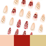 Short almond 3D three-dimensional press-on nails