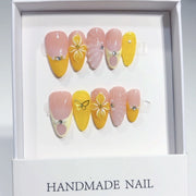 Spring Bloom Series: "Butterfly Lemonade" – Almond Handmade Press-on Nails