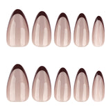 Cat eye flash wearable french red manicure nail pieces medium short almond nails