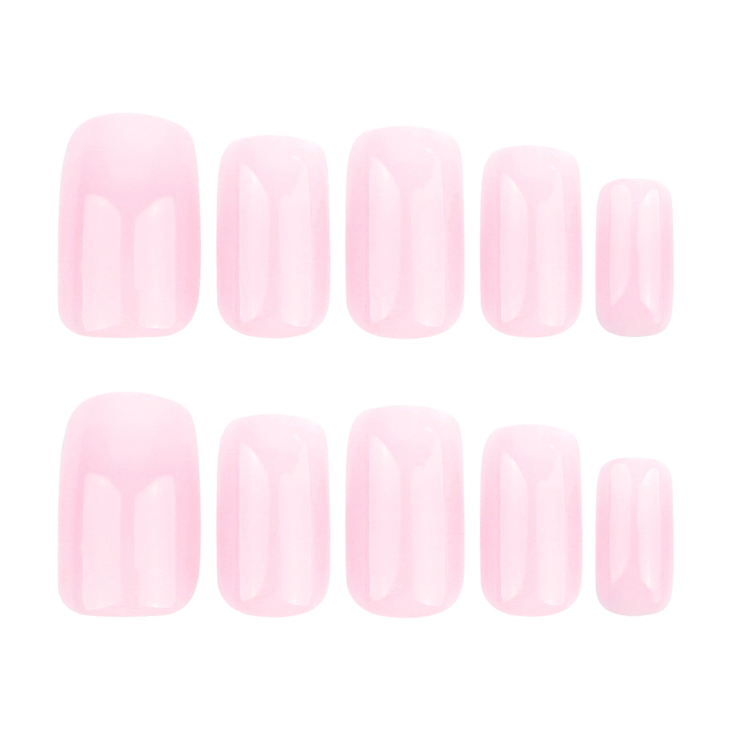 Classic French pink and white gradual change manicure short simple square press-on nails press on nails nail wholesale｜365nails