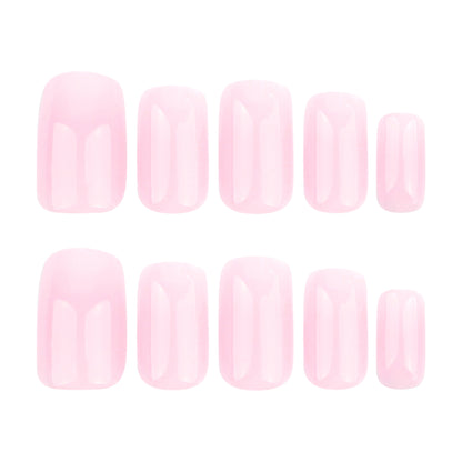 Classic French pink and white gradual change manicure short simple square press-on nails press on nails nail wholesale｜365nails