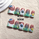 Pastel Floral Gradient Sculpted Press On Nails