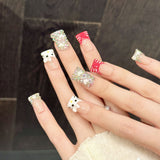 Cute Kitty Sparkle Duckbill Press On Nails