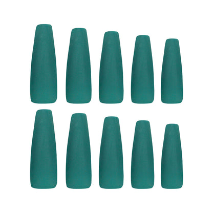 New solid color green wearing nail extra long ballet whitening nail nail piece  fake nail patch factory wholesale｜365nails