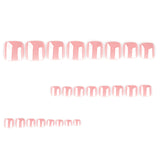 Solid color pink manicure and pedicure coated wearable nails and toes