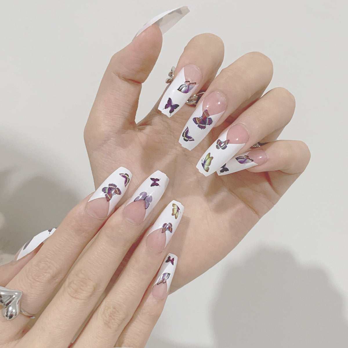 French color butterfly fat ballet  finished  manicure patch nail patch  direct supply｜365nails