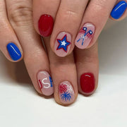 365nails: "Salute & Shine" – Star & Stripe Shimmer French Squoval Nails
