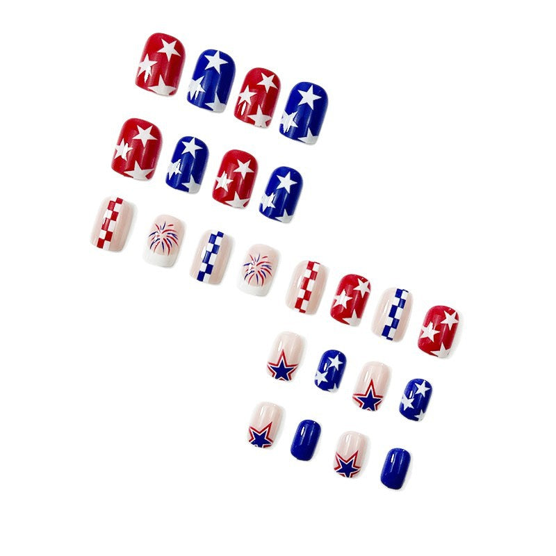 365nails: "Patriotic Picnic" – Precision Printed US Flag Short Squoval Nails