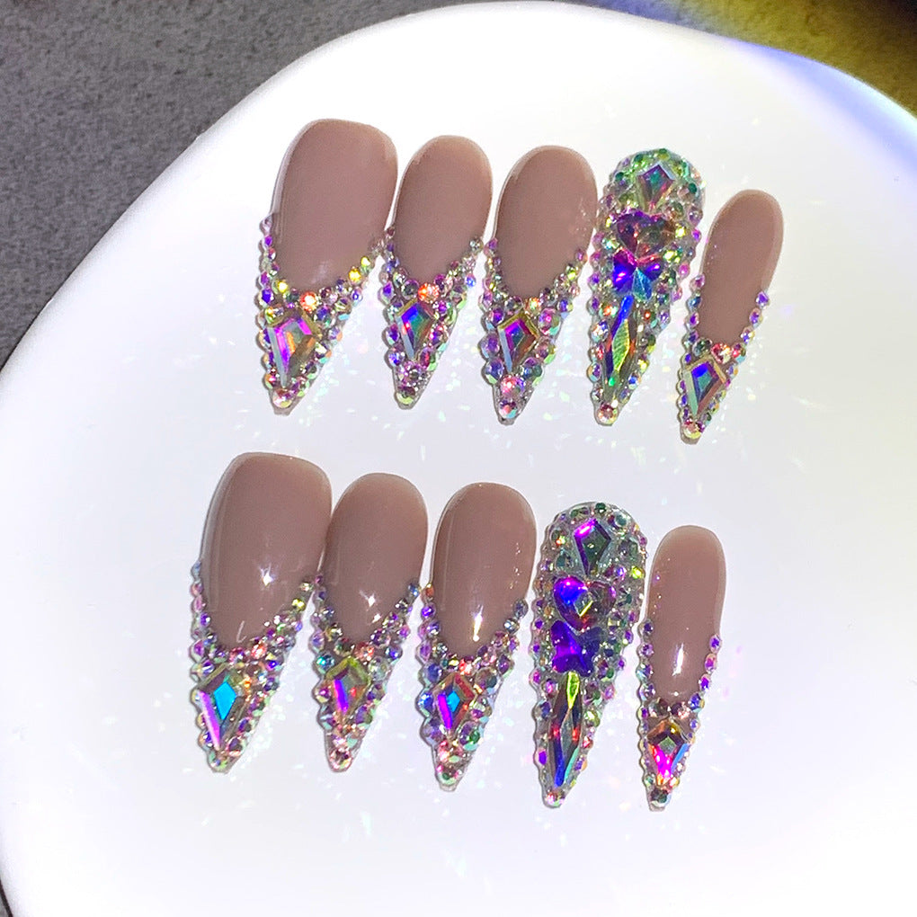 Nude AB Crystal Stiletto Press-On Nails