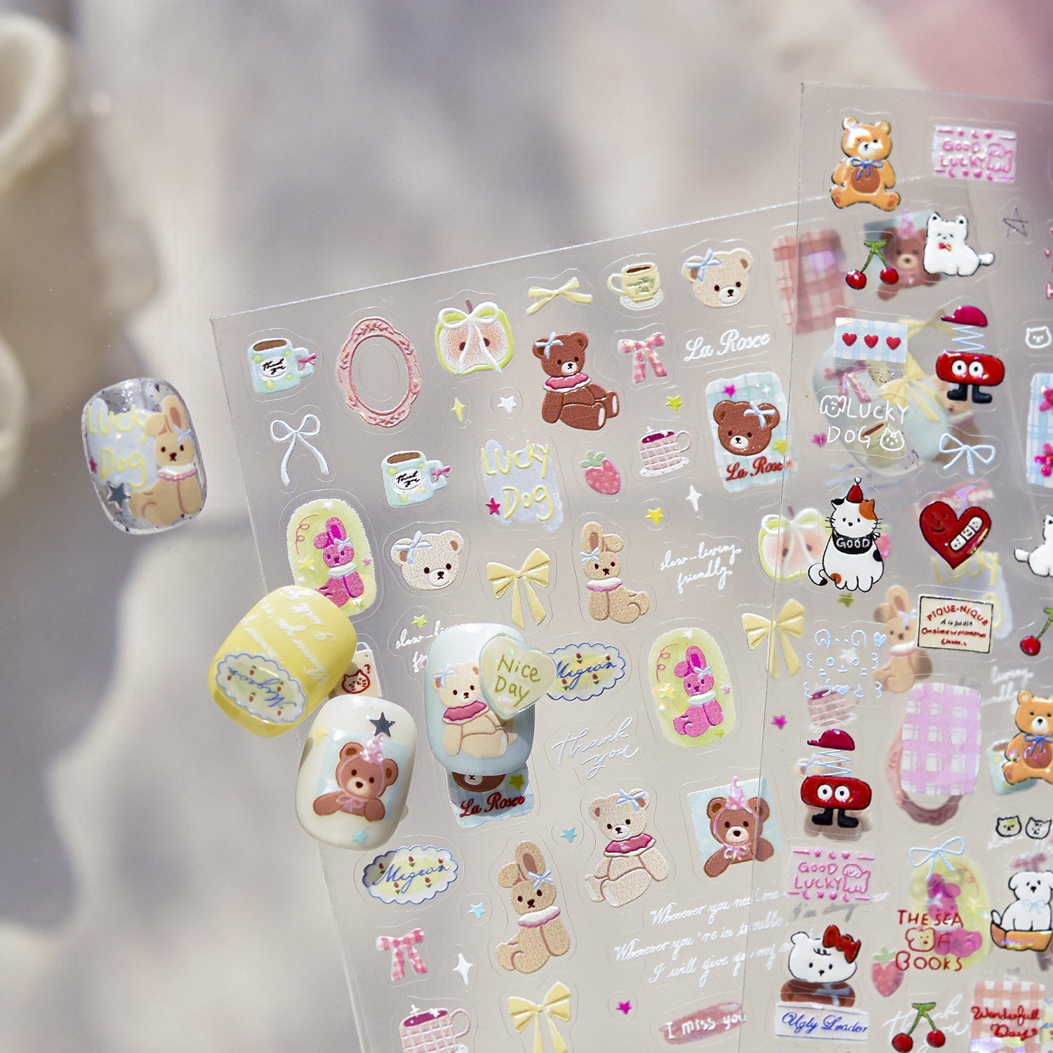 Kawaii Cute Collection: "Lucky Little Things" – 3D Embossed Nail Sticker