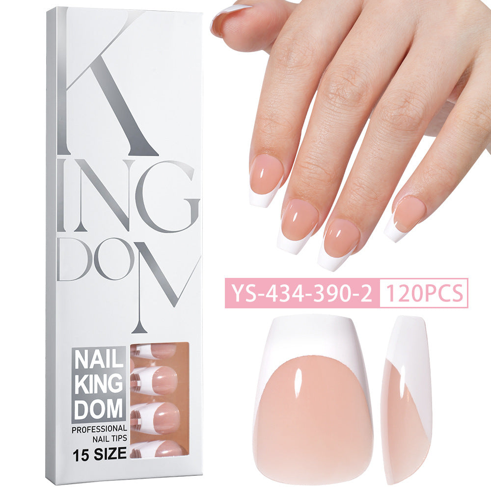 Hot-selling French-style armor, simple spray oil-shiny patch manicure removable trapezoidal nail piece 120 pieces in a box