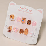 Kapibara Cute Kids Press On Nails with Dessert Charms