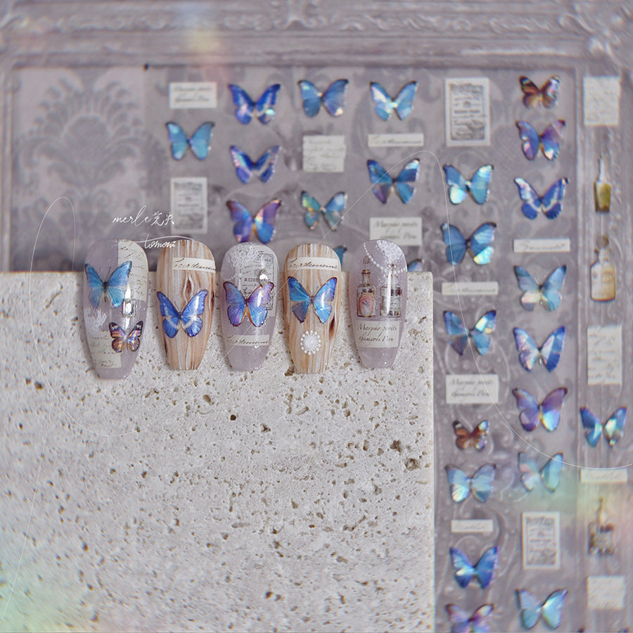 365nails: 오로라 나비 & 프레임 네일 아트 스티커