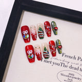 New christmas handmade press-on nails holiday new year