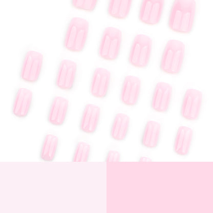 Classic French pink and white gradual change manicure short simple square press-on nails press on nails nail wholesale｜365nails