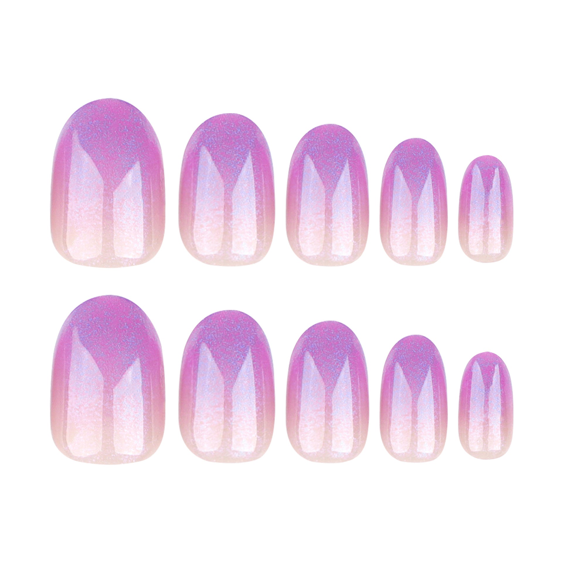 簡約法式紫色穿戴甲｜漸層短款圓形成品 批發｜365nails