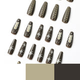 Peças de arte para unhas Arte para unhas finalizada em formato de boneco de gengibre de Natal com laço de amor e floco de neve finalizado atacado ｜365nails