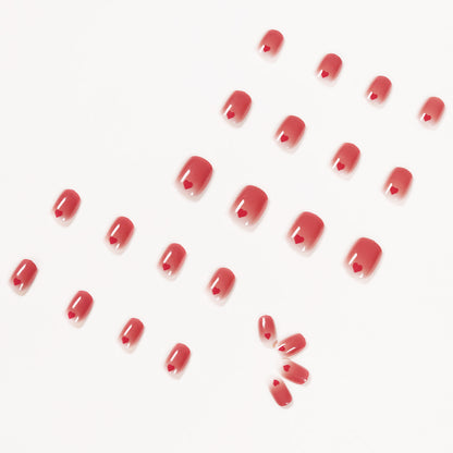 Película de unha removível Peach Red Love Soft Press on Postic Nail Vendas de fábrica ｜ 365 unhas