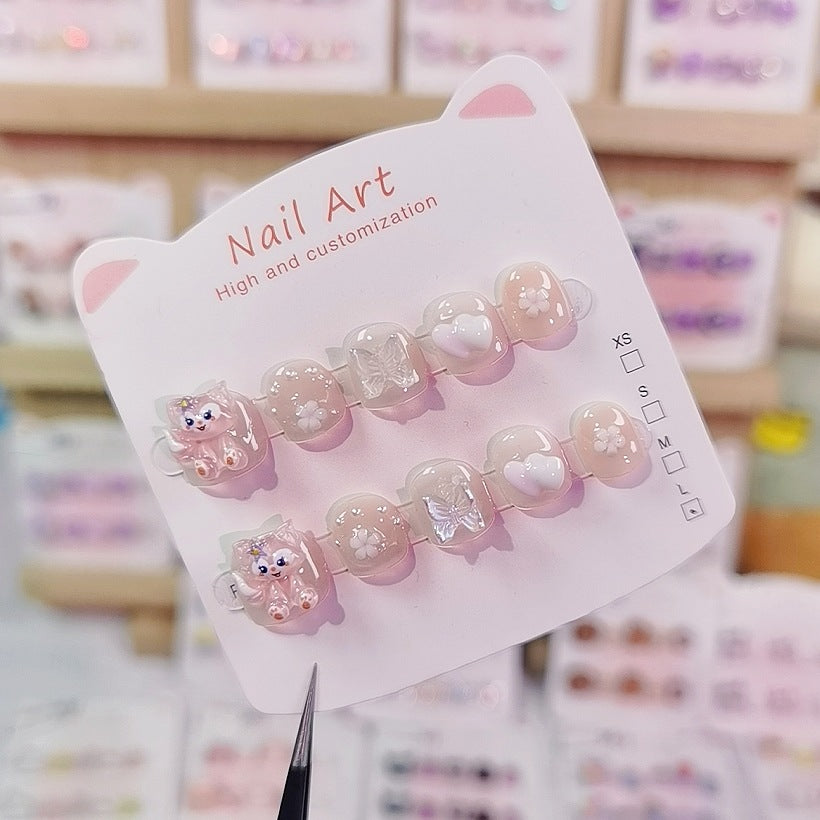 Linna Bell 可愛兒童穿戴甲附柔和亮粉