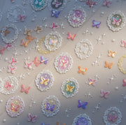365nails: Adesivos de Unha Brilhantes "Holographic Butterfly Gem"