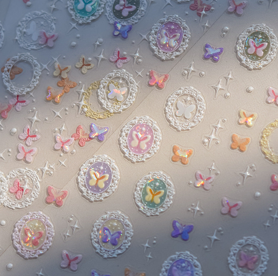 365nails: Adesivos de Unha Brilhantes "Holographic Butterfly Gem"