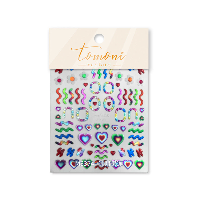 365nails: "Crystal Heart Gemstone Gold Foil" – nail art stickers