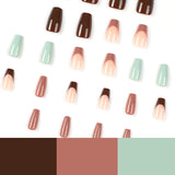 Almofadas para arte de unhas atacado marrom francês, arte de unhas removível e vestível, adesivos para arte de unhas atacado ｜365nails