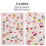 Christmas Atmosphere Nail Art Sticker 5D Embossed Three-dimensional Santa Elk Nail Sticker Ornament CA