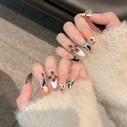 handmade press on nails female flower three-dimensional nail factory fake nails | 365nails