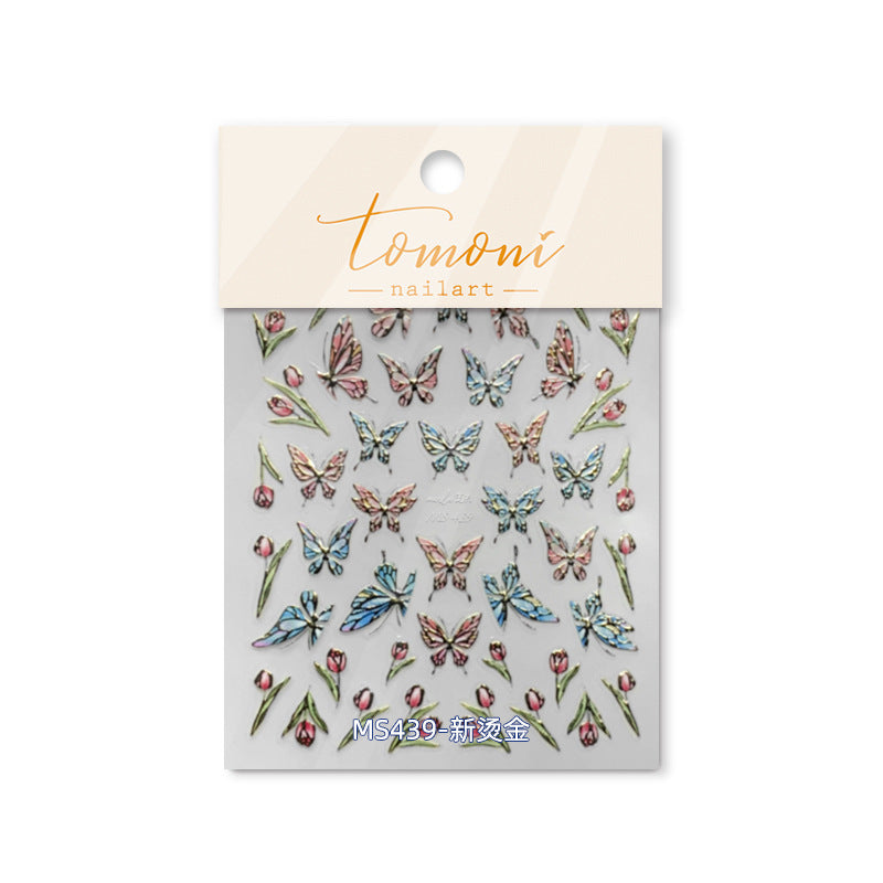 365nails: "Metallic Butterfly and Tulip" – nail art stickers