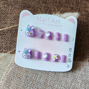 365nails: "pastel stellalou" – short round handmade kids press-on nails