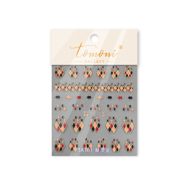 365nails: "Vintage Gold Foil Argyle Geometric" – Nail Art Stickers