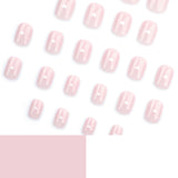 Unhas postiças nude, unhas brancas pequenas, peça de unha vestível, mini peça de unha vestível simples｜365nails