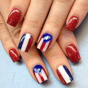 365nails: Ongles press-on drapeau pailleté Fête de l'Indépendance