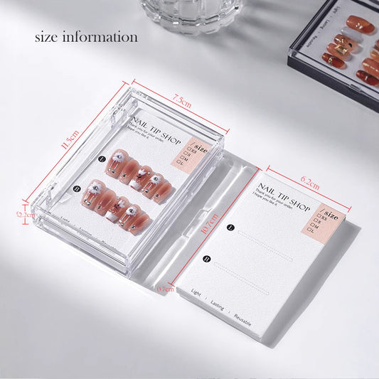 Square press on nails storage box wholesale