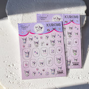 Sanrio Kuromi & Gothic Bow: "Kuromi’s Punk Kawaii" – 5D Embossed Nail Sticker