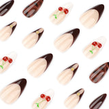 Cherry Red Cute French Accent Press On Nails