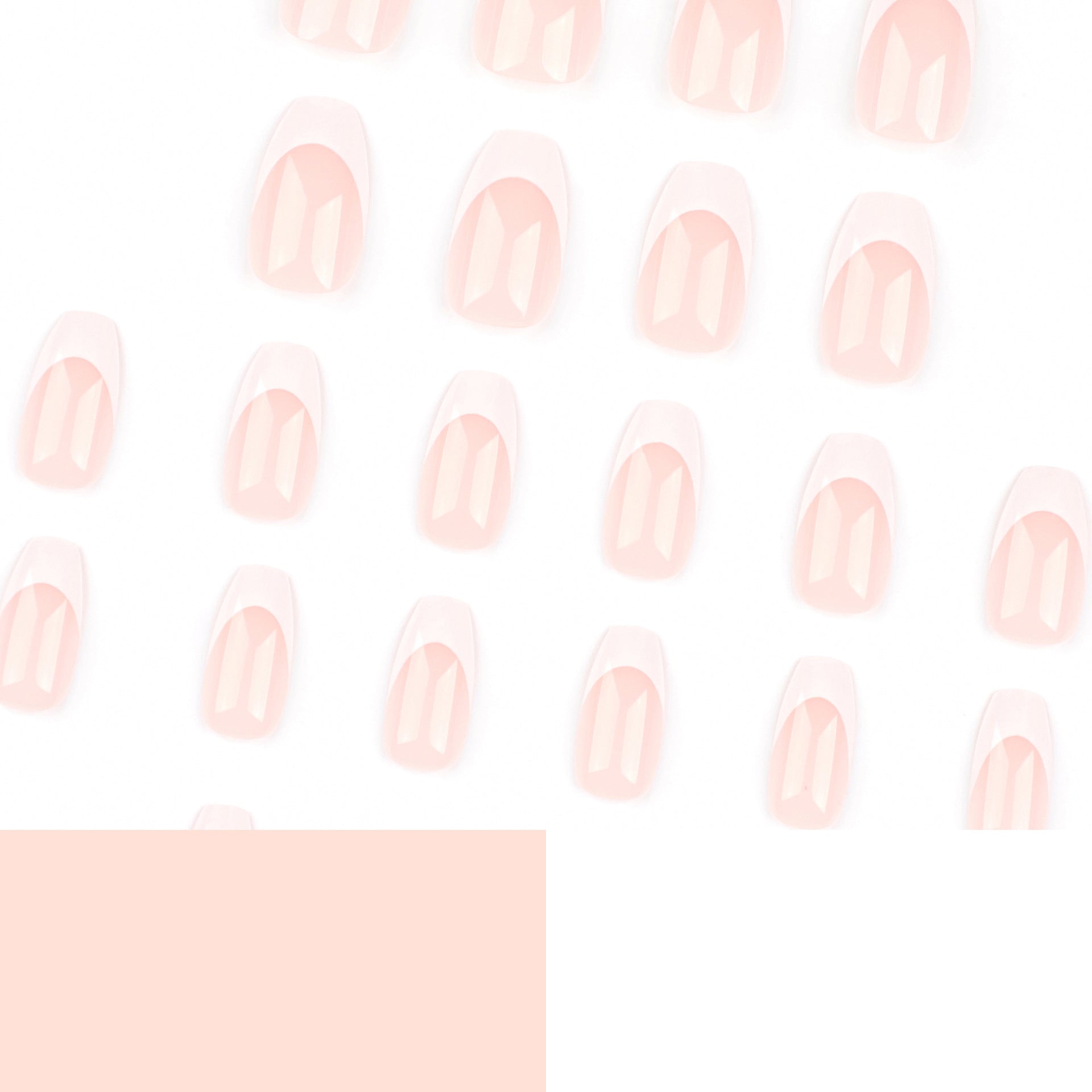 白色法式 芭蕾形 穿戴甲 爆款 24入盒裝 甲片 批發｜365nails