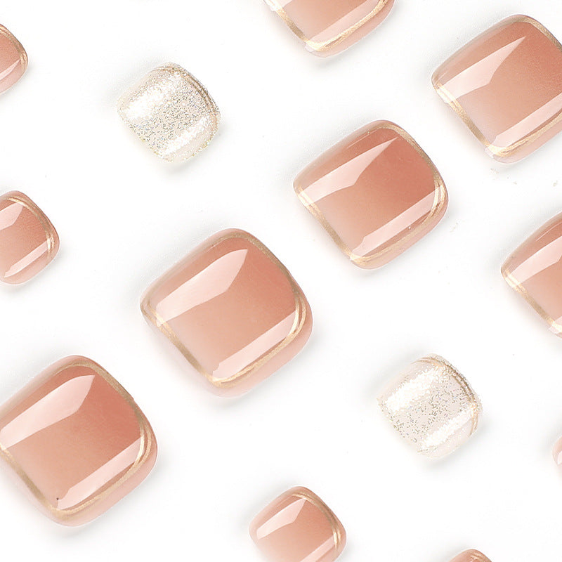 Uñas postizas al por mayor, uñas postizas con purpurina Nude Phnom Penh, uñas postizas para pies, manicura, Europa y América, pegatinas para uñas | 365nails