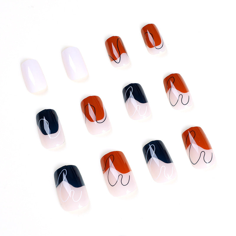 Faux ongle ongle simpl graffiti ongle blanchissant ongle faux ongle en gros｜365nails