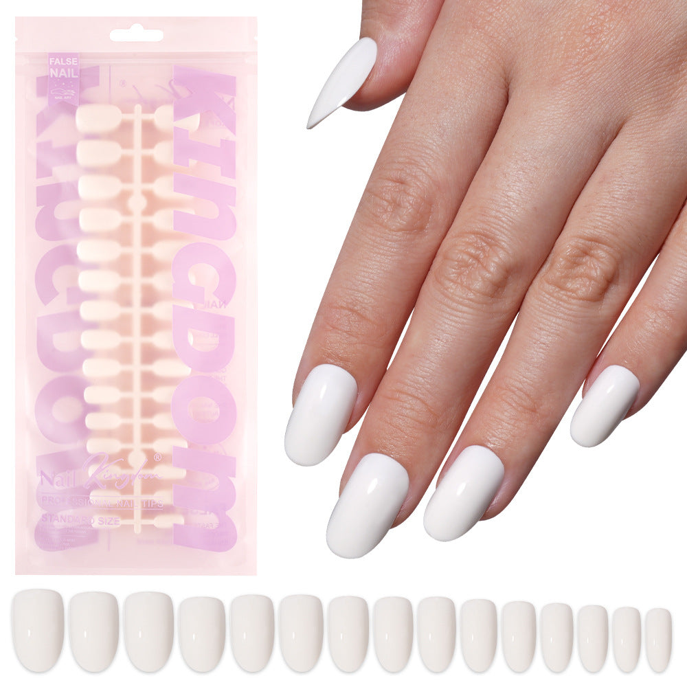 Nail Tips Press on nails Solid color glossy removable 120 pieces Boxed wearable prefabricated nail piece False nail piece Patch nail art