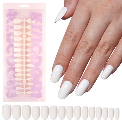 Nail Tips Press on nails Solid color glossy removable 120 pieces Boxed wearable prefabricated nail piece False nail piece Patch nail art
