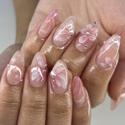 歐美熱銷 3D 花朵特別款 可重複使用穿戴甲 批發｜365nails