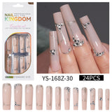 Long press on nails, French versatile patch nail art removable prefabricated fake nail press on nails piece